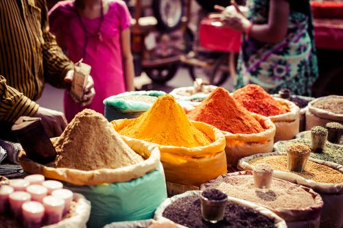 Specerijenmarkt in India