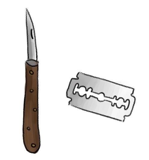 scharfes steriles Messer oder Klinge